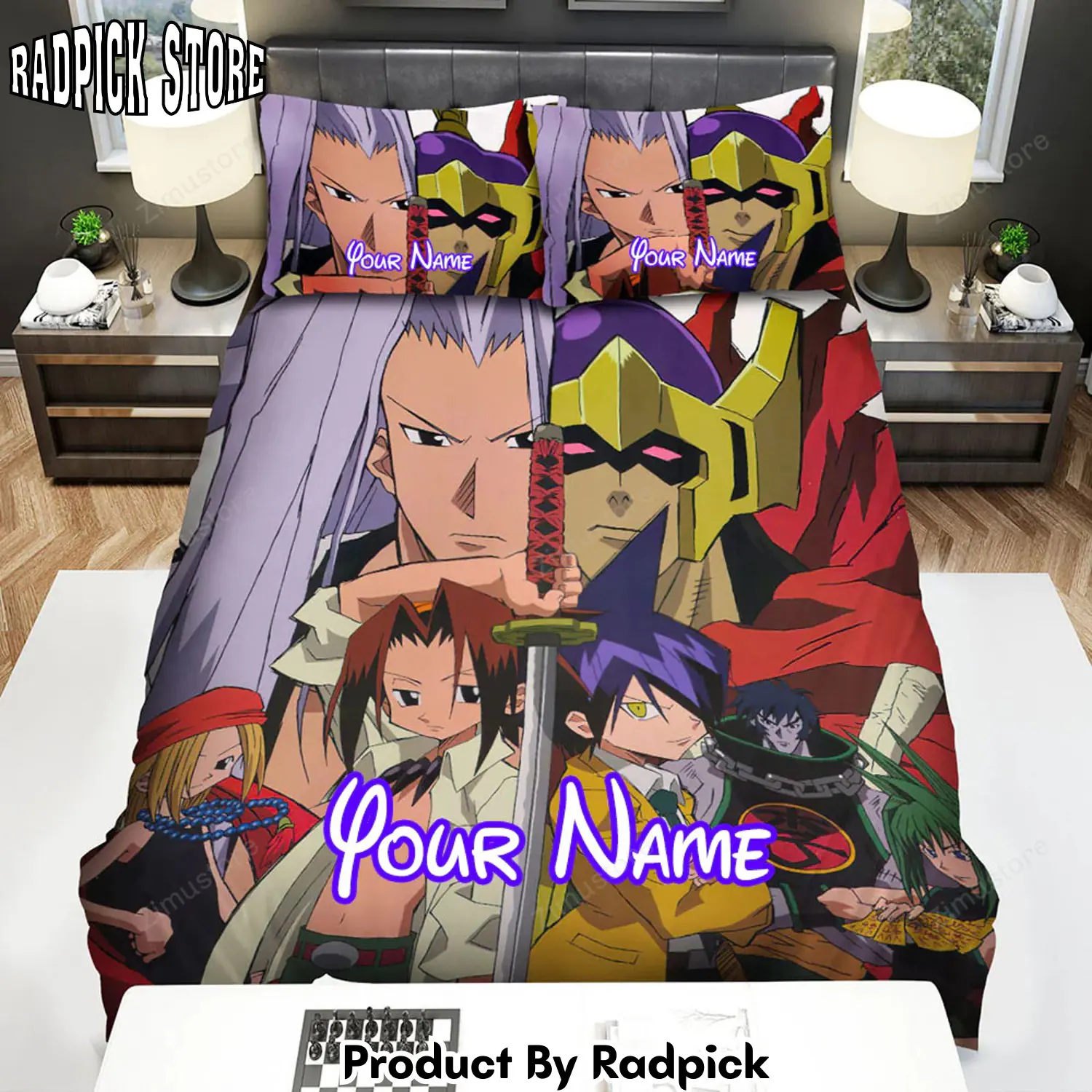 Radpick shaman king vintage anime poster bed sheets spread duvet cover personalized name bedding sets rp3272361
